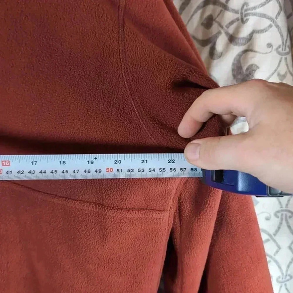 Medium COLUMBIA Unisex Hemlock Ridge Pullover Brick Red Fleece pullover WU6176 - Picture 5 of 8